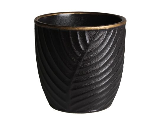 Osłonka ceramiczna JUNE 13,5 x 13,5 x 13 cm czarna