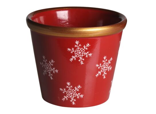 Osłonka terrakota MERI 12 x 12 x 10 cm czerwono-złoto-biała