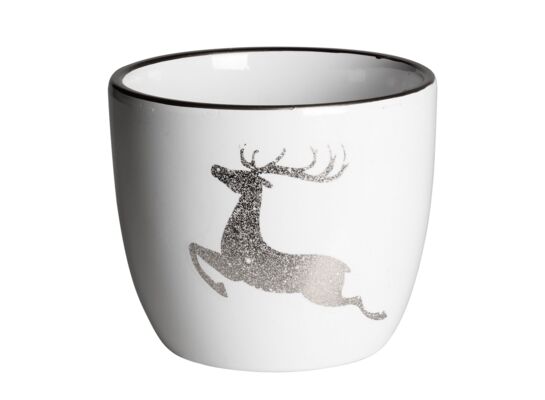 Osłonka terrakota RENI 12 x 12 x 10 cm biało-srebrna