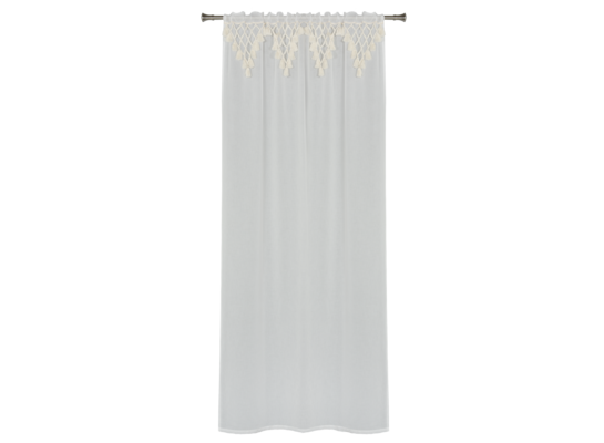 Firanka z tunelem BOHO 140 x 260 cm biała