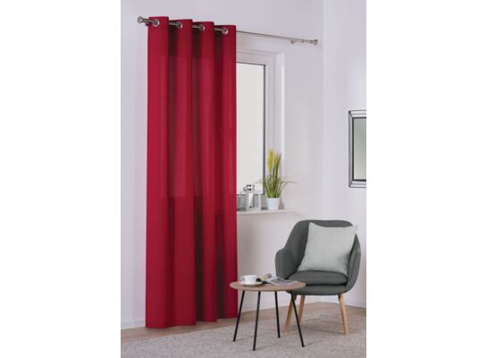 Zasłona z kółkami OXFORD 140 x 260 cm czerwona