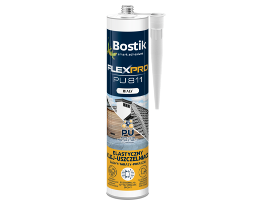 Klej FLEXPRO dachy, tarasy 300 ml biały Bostik