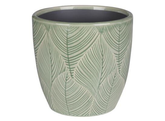 Osłonka ceramiczna LENE 13,5 x 13,5 x 13,5 cm zielona