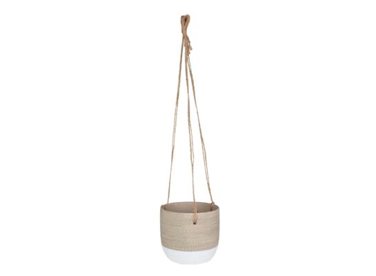 Osłonka wisząca LINAS 14 x 14 x 12,5 cm beżowo-biały