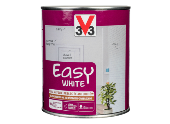 Farba akrylowa do ścian i sufitów EASY WHITE 1 l biała