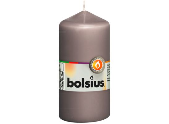 Świeca pieńkowa 12 x 5,8 cm ciepły szara