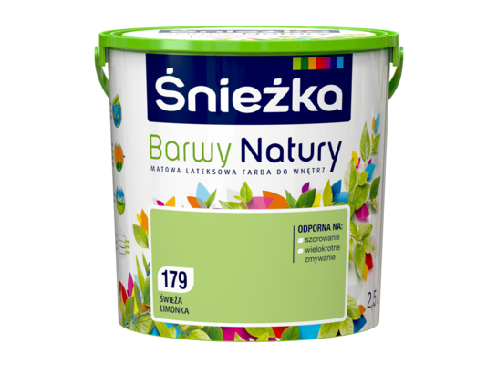 Farba lateksowa Barwy Natury świeża limonka 179 2,5 l Śnieżka