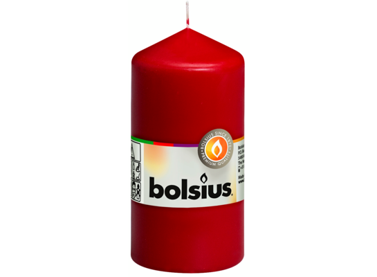 Świeca pieńkowa 12 x 5,8 cm bordowa