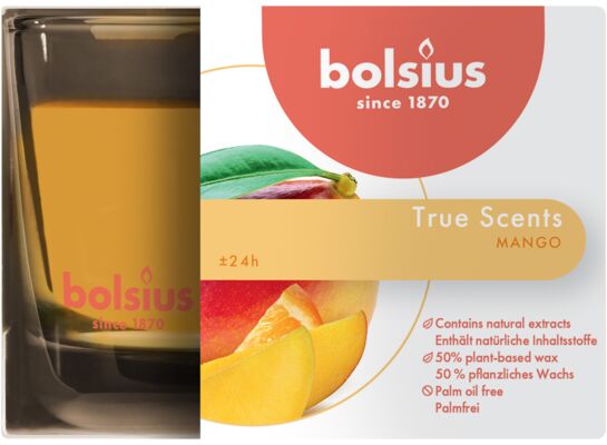 Świeca zapachowa w szkle 6,3 x 9 cm TS mango