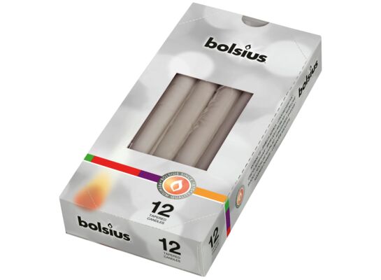 Świeca szpica 245 x 24 mm ciepły szary