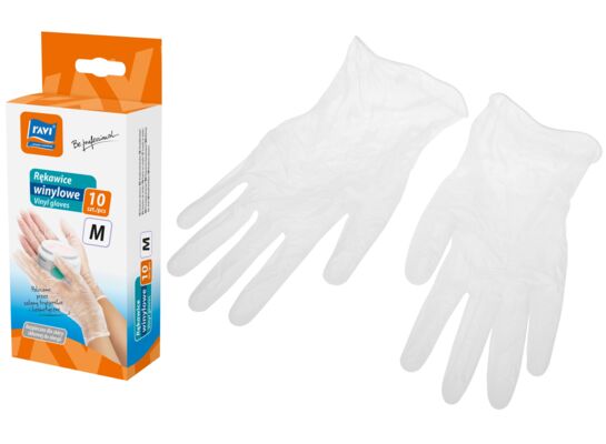 Rękawice winylowe M 10 sztuk