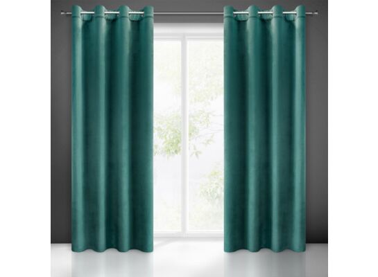 Zasłona MELANIE 140 x 250 cm przelotki ciemnoturkusowy