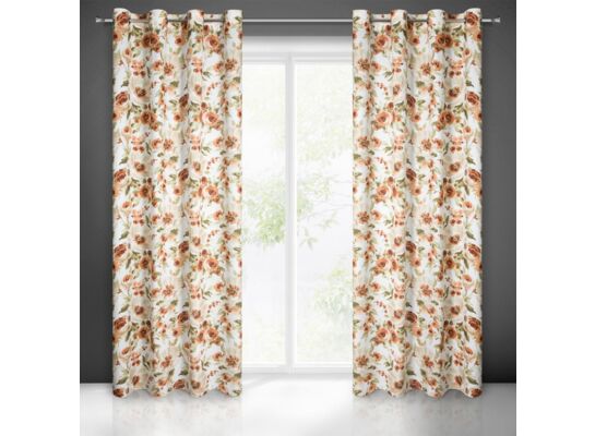 Zasłona MILA 140 x 250 cm przelotki biało-rudy