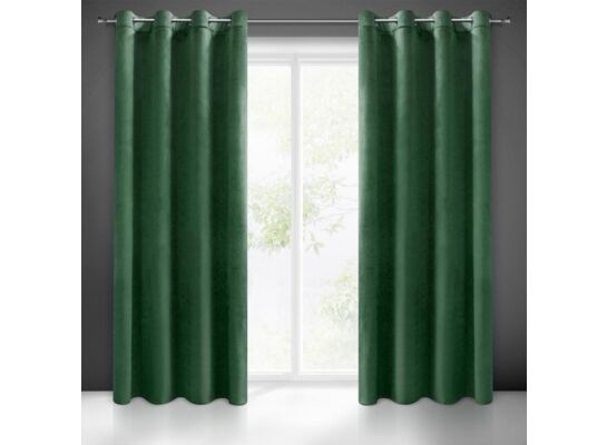 Zasłona MELANIE 140 x 250 cm przelotki ciemnozielony