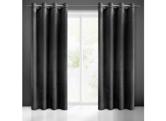 Zasłona MELANIE 140 x 250 cm przelotki czarny