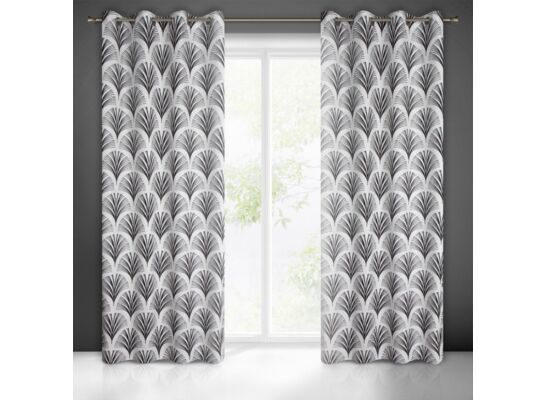 Zasłona KARIN 140 x 250 cm przelotki biało-czarny