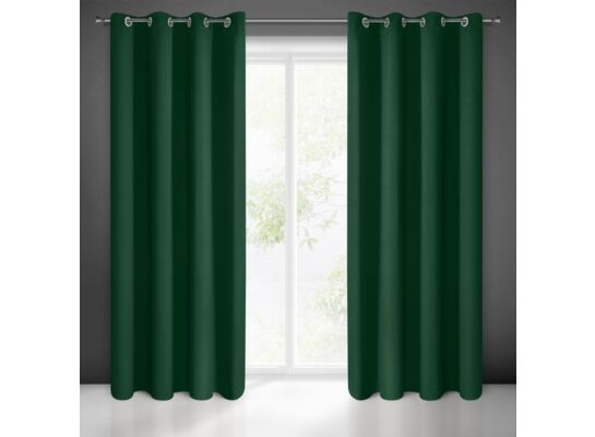 Zasłona LOGAN 135 x 250 cm przelotki ciemnozielony