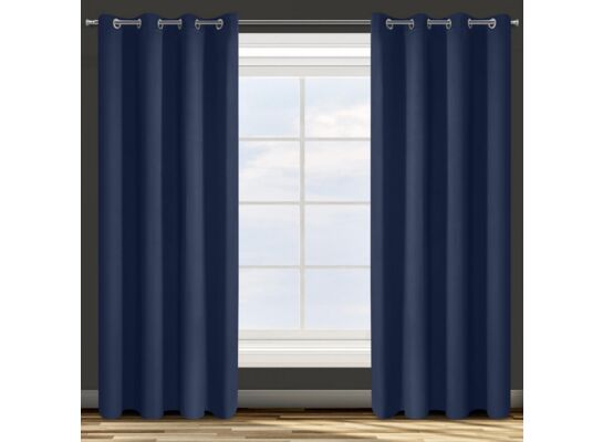 Zasłona PARISA 135 x 250 cm przelotki granatowy