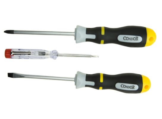 Wkrętak SL6 x 150 mm PH2 x 100 mm próbnik x 140 mm, zestaw: 3 sztuki Condor