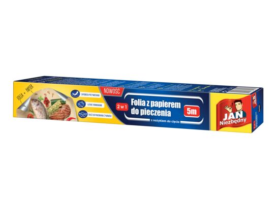 Folia aluminiowa + papier do pieczenia 2w1 5 m Jan Niezbędny