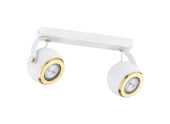 Plafon 2-płomienny STOR 7050 GU10 biały, mosiądz