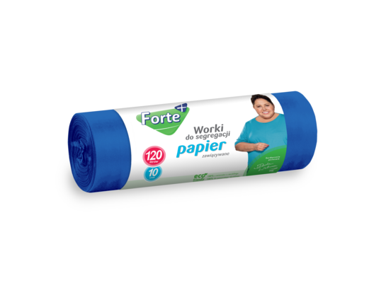 Worki na śmieci zawiązywane do segregacji 120l 10szt. PAPIER FORTE+