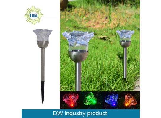 Lampa solarna kwiat 37 cm srebrna