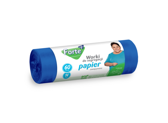 Worki na śmieci zawiązywane do segregacji 60l 14szt. PAPIER FORTE+