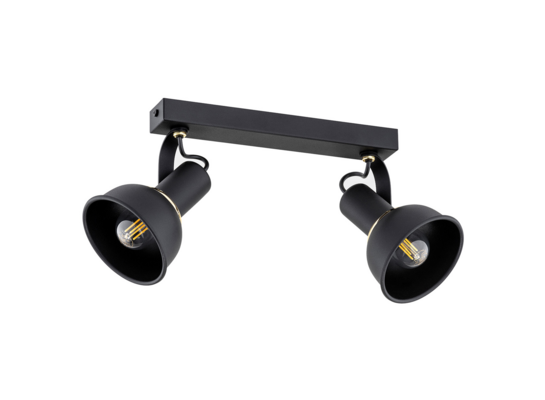 Plafon 2-płomienny FIORANO 7053 E14 czarny, mosiądz