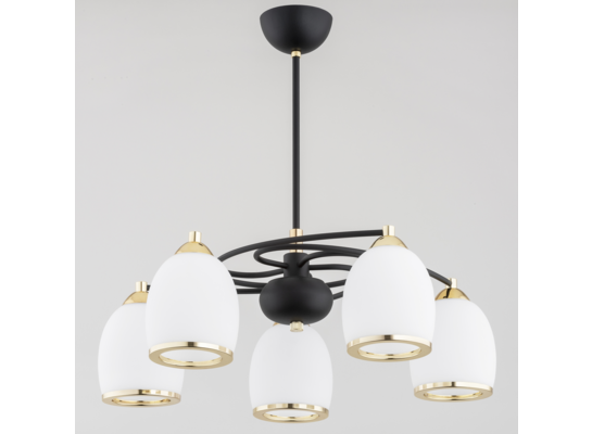 Żyrandol 5-płomienny CORONEL 2116 E27 opal, czarny