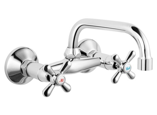 Bateria umywalkowa ścienna RETRO chrom-B88