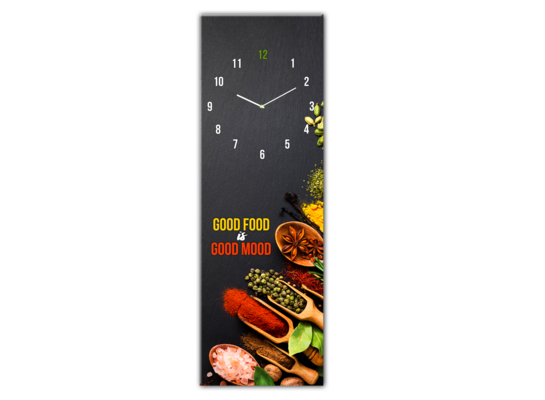 Zegar GLASSCLOCK 20 x 60 cm GC055 GOOD FOOD