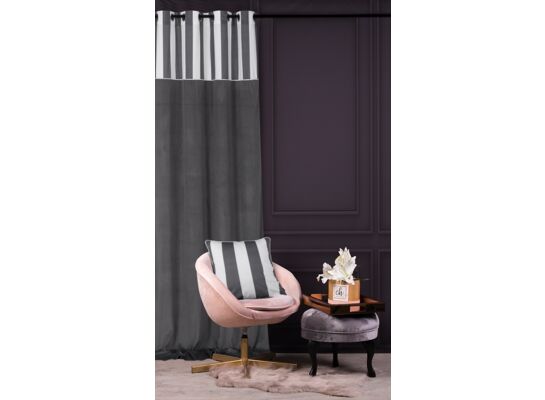 Zasłona CHIC STRIPE 140 x 270 cm przelotki szary