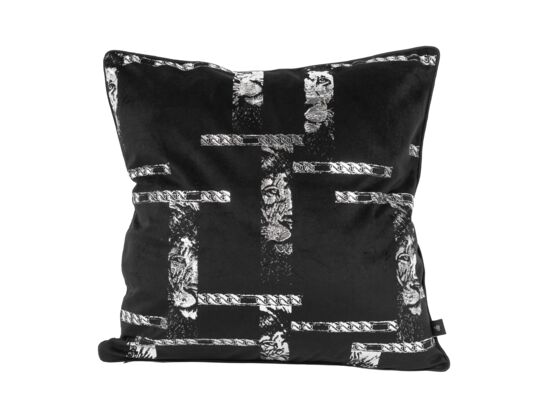 Poduszka KING OF CHIC 45 x 45 cm czarno-srebrny