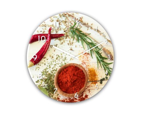 Zegar GLASSCLOCK Ø30 cm GC081 RED