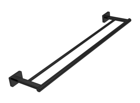 Wieszak na ręcznik podwójny 600 mm, czarny mat GRETA