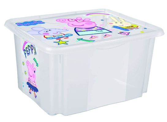 Pojemnik obrotowy z pokrywą karolina "peppa pig" 15 l jasnoszary