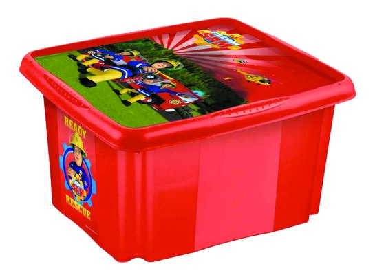 Pojemnik obrotowy z pokrywą karolina "fireman sam" 15 l czerwony