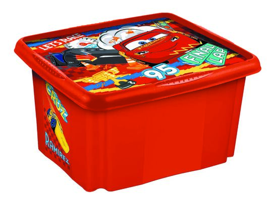 Pojemnik obrotowy z pokrywą karolina "cars" 15 l czerwony