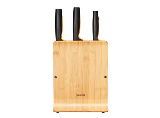 Zestaw 3 noży w bloku bambusowym FSC Fiskars