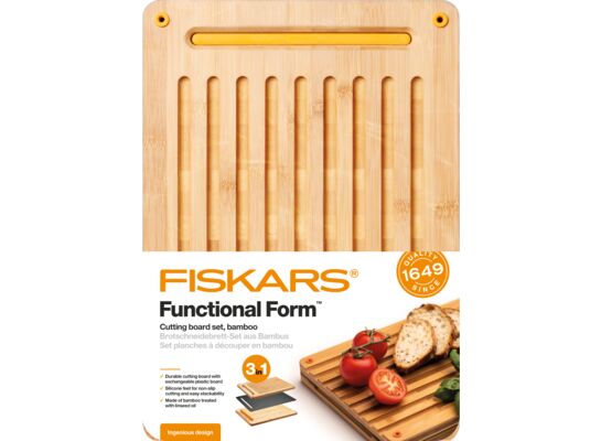 Bambusowy zestaw desek do krojenia Fiskars