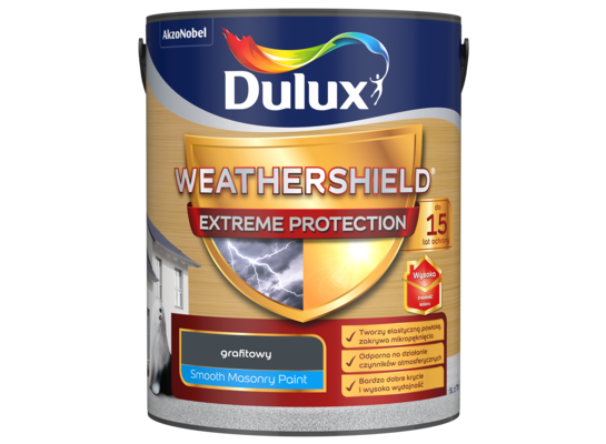 Farba elewacyjna WEATHERSHIELD EXTREME grafitowy 5 l Dulux