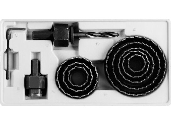 Otwornica do drewna z adapterem 19 - 63 mm, zestaw: 11 sztuk Condor