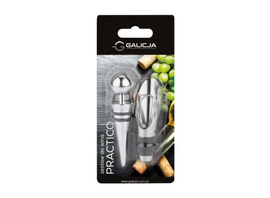 Zestaw do wina stoper, nalewak PRACTICO