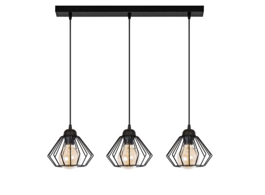 Lampa wisząca 3-płomienna W-L 1210/3 60 W E27 czarna