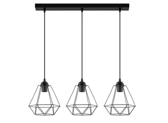 Lampa wisząca 3-płomienna W-L 1201/3 60 W E27 czarna