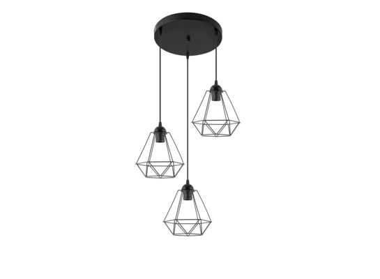 Lampa wisząca 3-płomienna W-P 1201/3 60 W E27 czarna