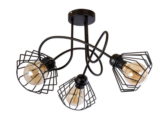 Lampa wisząca 3-płomienna W-LOOP/3 BRYLANT 60 W E27 czarna