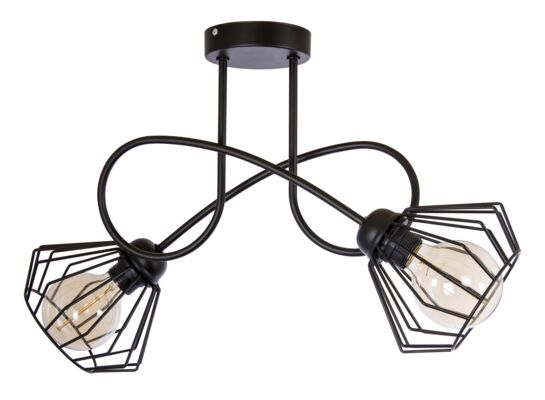Lampa wisząca 2-płomienna W-LOOP/2 BRYLANT 60 W E27 czarna
