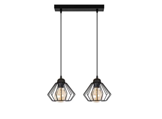 Lampa wisząca 2-płomienna W-L 1210/2 60 W E27 czarna